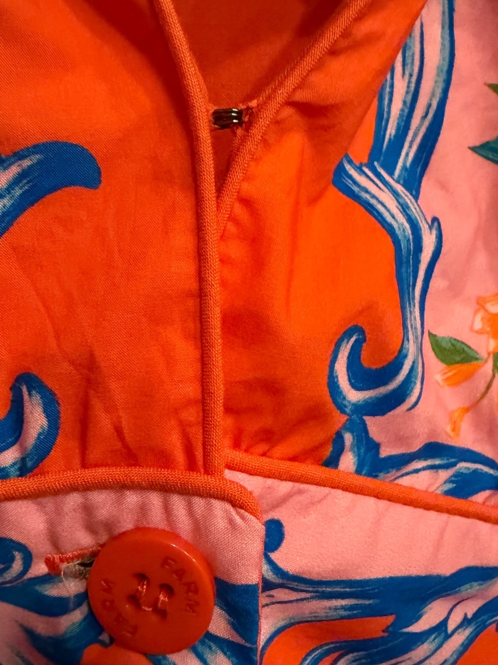 Farm Rio 🍊Vibrant Pink & Orange Floral Mini Dress Size SMALL EUC - Picture 9 of 11